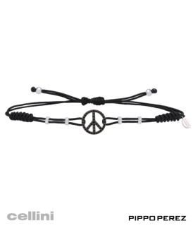 Pippo Perez Black Diamond Peace Sign Bracelet