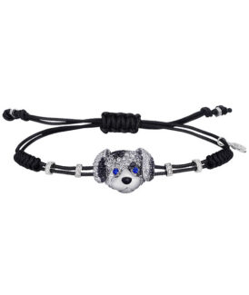 Black and White Diamond Dog Bracelet