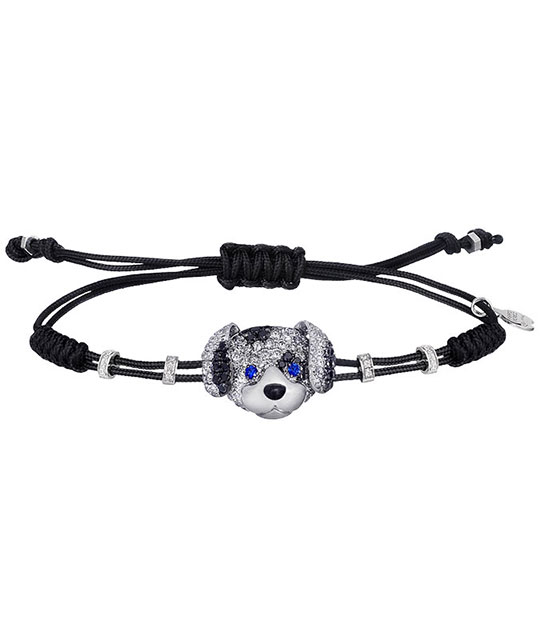 Black and White Diamond Dog Bracelet