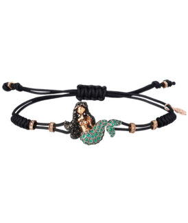 Emerald and Black Diamond Mermaid Bracelet