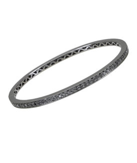 Black Gold Stackable Bangle with Black Diamonds