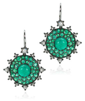 Emerald Bullseye Earrings