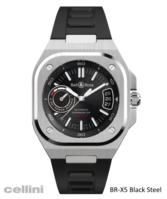 Bell & Ross BR-X5 Black Steel rubber-5strap watch