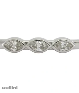 White Gold Stackable Bangle With Bezel-Set Diamonds Bangle