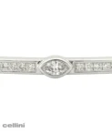 White Gold Stackable Bangle With Bezel-Set Diamonds Bangle