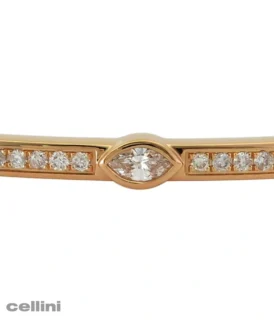 Rose Gold Stackable Diamond Bangle With Bezel-Set Diamonds