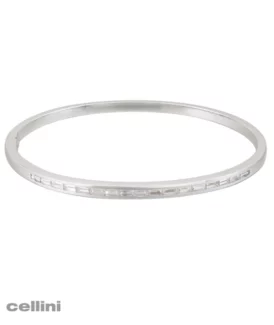 Cellini White Gold Stackable Bangle With Baguette Diamonds