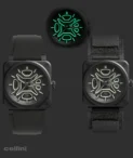 Bell & Ross Skeleton Black Ceramic Lum Automatic Watch