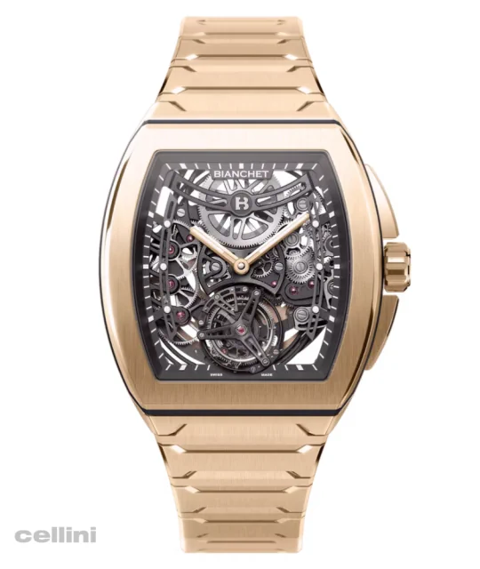 Bianchet Flying Tourbillon Ultrafino Rose Gold Skeleton Watch