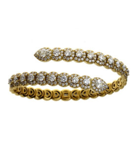 Damasso Diamond Snake Yellow Gold Bracelet