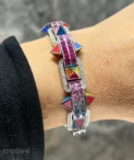 White Gold Diamond And Multi Colored Sapphire Bracelet