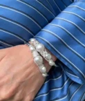 Baroque Pearl and Diamond Bangle