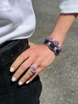 Blue Sapphire Briolette Bangle