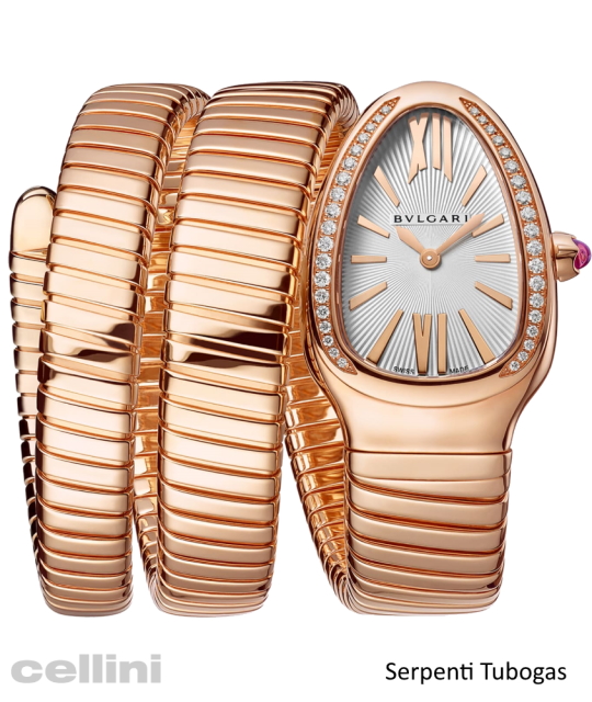 Bulgari - SERPENTI 103002 Doble RG Silver Dial w Diamond