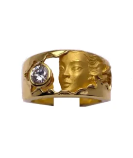 Carrera y Carrera Yellow Gold Women's Profile, Diamond Ring