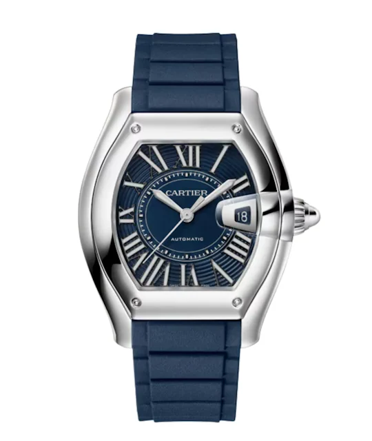 Cartier Roadster Large WSRD0014 Stainless Steel Watch Blue PVD