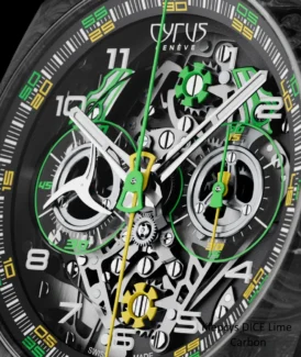 Cyrus Dice Lime Carbon Titanium Chronograph Watch