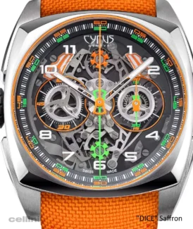 Cyrus Dice Saffron Steel Watch