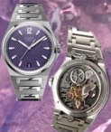 Czapek Antarctique Afterglow purple stainless steel watch