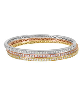 White Gold Stackable Bangle with Diamonds