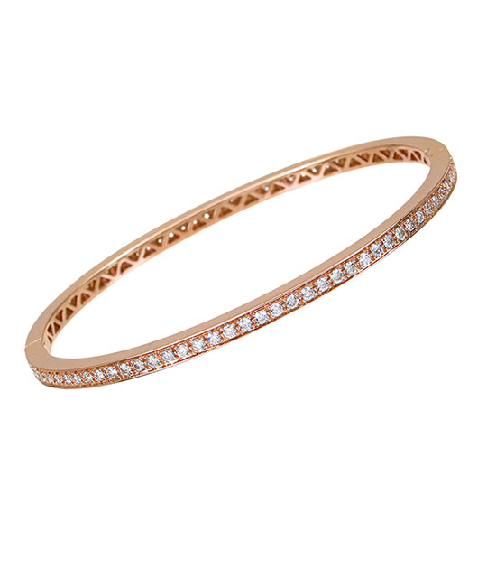 Rose Gold Stackable Bangle with Diamonds