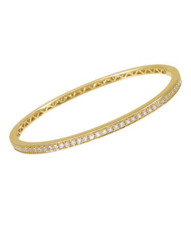Yellow Gold Stackable Bangle with Diamonds