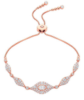 Donna Rose-Cut Marquis Bolo Bracelet Rose Gold