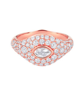 Donna Rose-Cut Signet Ring Rose Gold