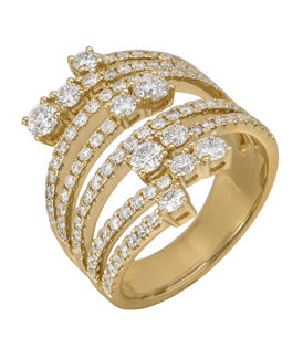 Yellow Gold 8-Row Diamond Ring