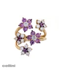 Damaso - 1AN1790036-1 Rose Gold Diamond And Pink Sapphire Flower Ring