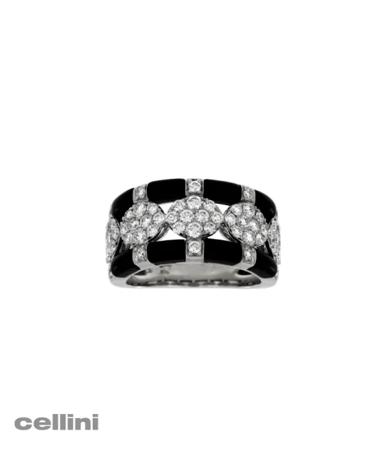 Damaso 1AN0271658C2 Black Ceramic And Diamond Ring