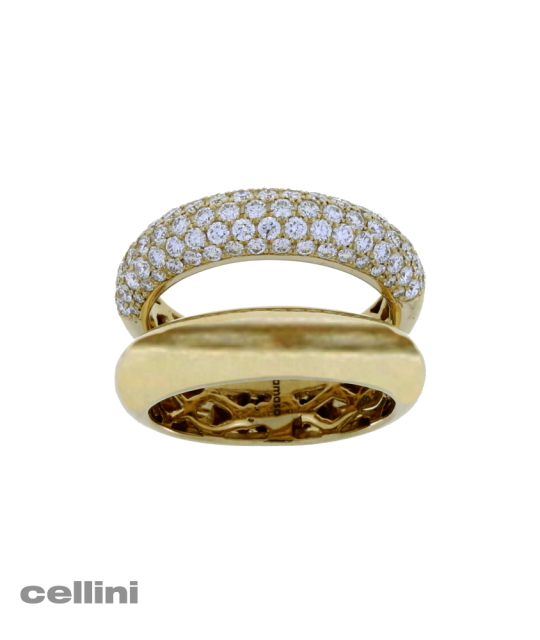 Damaso -Two Row Yellow Gold and Diamond Ring