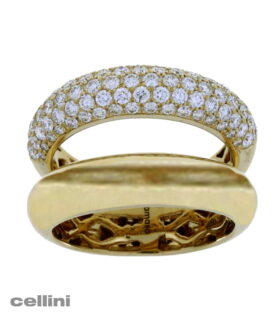 Damaso -Two Row Yellow Gold and Diamond Ring