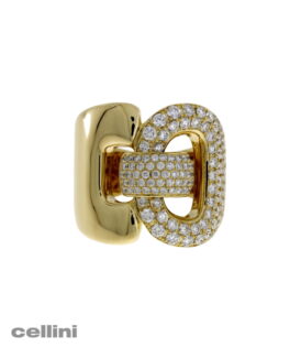 Damaso -Yellow Gold Buckle Diamond Ring