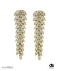 Damaso Diamond Leaf Yellow Gold Earrings