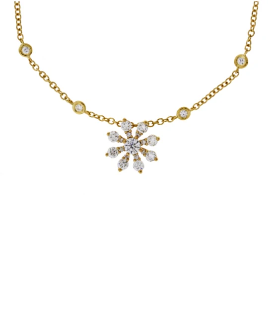 Demasso Yellow Gold And Diamond Flower Pendant- 1GA0270276-2