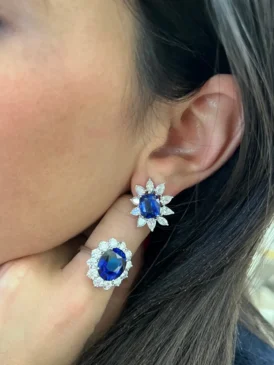 Sapphire and Diamond Earrings