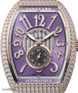 Franck Muller Slim Vintage Vanguard Diamond watch with Purple dial