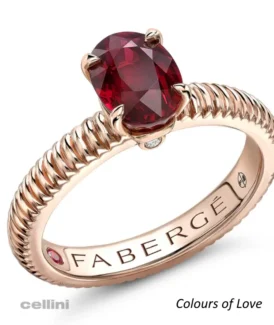 Fabergé Colours of love Rose Gold RUBY Fluted Ring