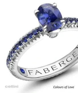 Fabergé Colours of love White Gold Blue Sapphire Fluted Ring