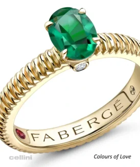 Fabergé Colours of love Yellow Gold Emerad fluted Ring