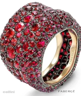 Faberge Emotion Yellow Gold RUBY Grand Ring