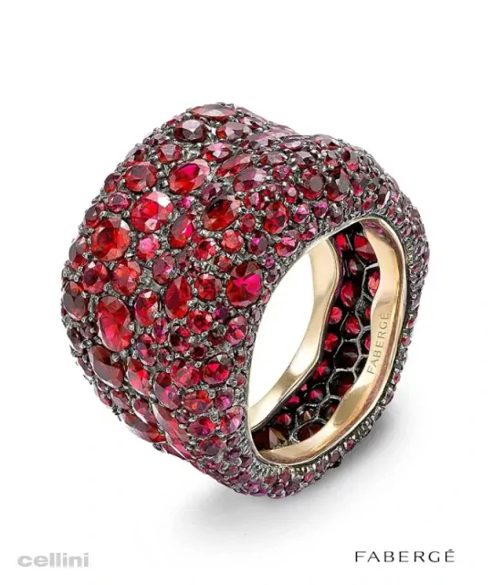 Faberge Emotion Yellow Gold RUBY Grand Ring