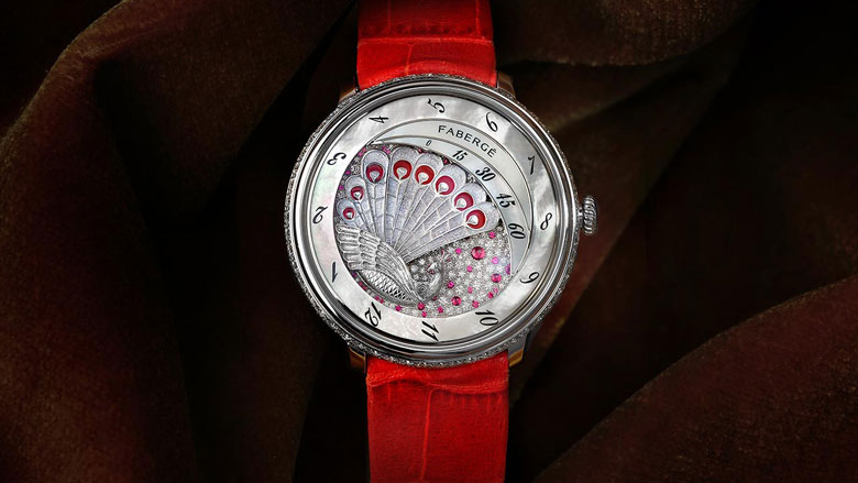 Faberge Peacock Compliquée Red