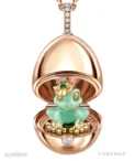 Fabergé Essence Rose Gold Green Lacquer Frog Surprise Locket