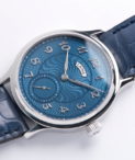 GG3 Blue hand turned triple blue guilloche with blue alligator strap