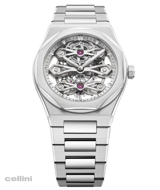Girard Perregaux Lureato Three Golden Bridges Stainless Steel Skeleton Watch