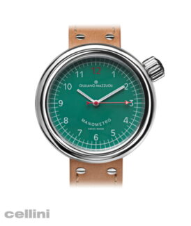 Giuliano Mazzuoli Manometro Compressed Polished Green Dial Watch