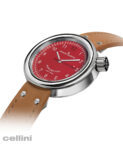 Giuliano Mazzuoli Manometro Compressed Polished Red Dial Watch