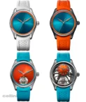 H Moser Pioneer Center Spiced Aqua Stainless Steel Watch